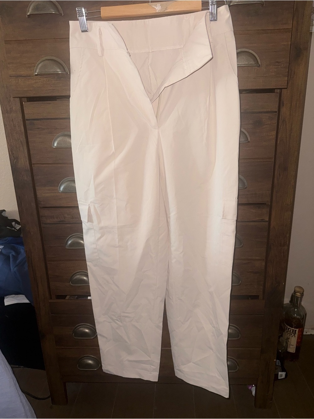 Women’s Cream Casual Straight-Leg Pants